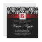 Elegant Wedding Damask Jewels Red Black White Sq