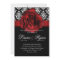 Elegant Wedding Damask Red Rose Black White