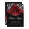 Elegant Wedding Damask Red Rose Black White