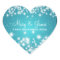 Elegant Wedding Date Winter Sparkle Blue Heart