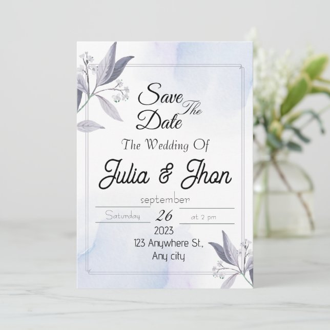 Elegant Wedding Design Invitation (Standing Front)