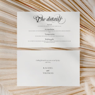Elegant Wedding Details Accommodation Enclosure Card
