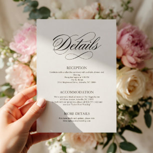 Elegant Wedding Details Card   Minimalist