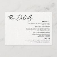 Elegant Wedding Details Enclosure Card