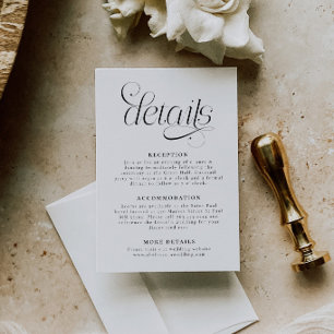 Elegant Wedding Details Enclosure Card