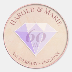 Elegant Wedding Diamond Gemstone Classic Round Sticker
