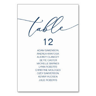 Elegant Wedding Dinner, Guests Seating Chart Table Number
