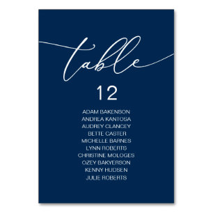 Elegant Wedding Dinner, Guests Seating Chart Table Number