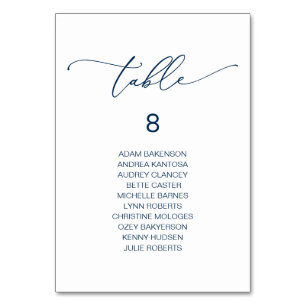 Elegant Wedding Dinner, Guests Seating Chart Table Table Number