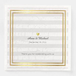 elegant wedding dinner napkins with pale stripes