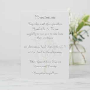 Elegant Wedding Dress and Veil Stationery Invitation