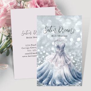 Elegant Wedding Dress Bridal Boutique Shop Business Card