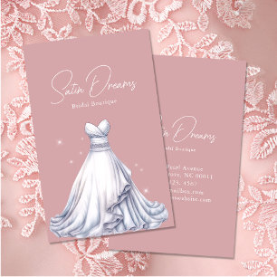 Elegant Wedding Dress Bridal Boutique Shop Business Card
