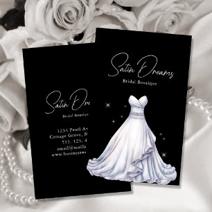 Elegant Wedding Dress Bridal Boutique Shop Business Card