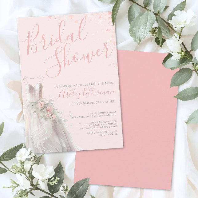 Elegant Wedding Dress Bridal Shower Invitation (Elegant Wedding Dress Bridal Shower Invitation )