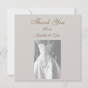 Elegant Wedding Dress, Modern and Minimal Thank You Card