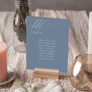 Elegant Wedding Dusty Blue Seating Table Numbers