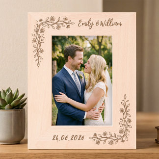 Elegant Wedding Engraved Couple Picture Frame