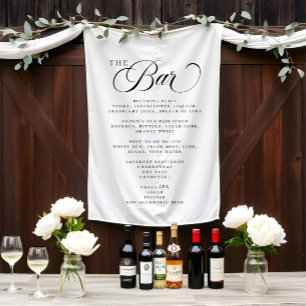 Elegant Wedding Event Bar Cocktail Menu Tapestry