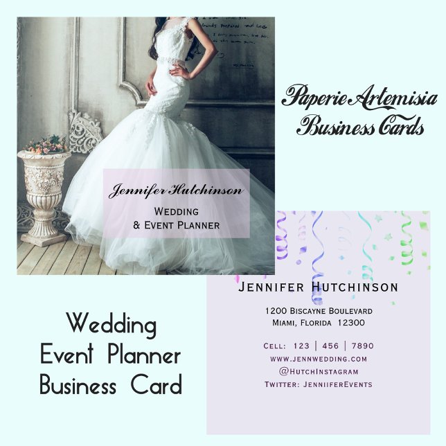 Elegant Wedding Event Planner Square Business Card (Creator Uploaded)