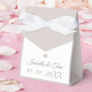 Elegant Wedding Favor Box, Romantic Neutral  Favour Box