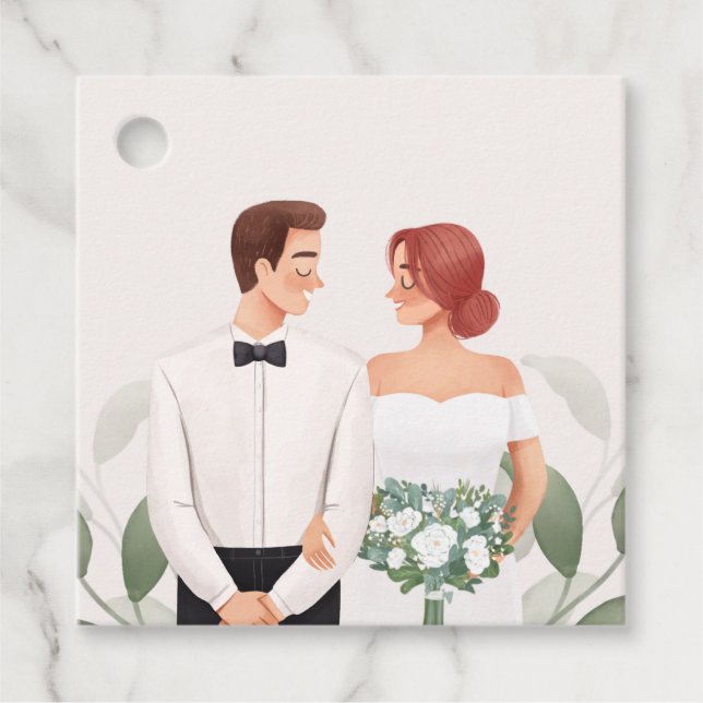 Elegant wedding favor tags  (Front)