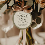 Elegant Wedding Favor Thank You Gift Tag<br><div class="desc">Thank your guests in style with this elegant wedding favor thank you gift tag. Featuring graceful script typography and a timeless minimalist design, this tag adds a refined finishing touch to wedding favors, gift bags, or keepsakes. Perfect for romantic, classic, and garden wedding themes, this favor tag is a beautiful...</div>