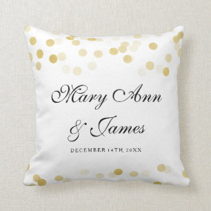 Elegant Wedding Favour Gold Foil Glitter Lights Cushion