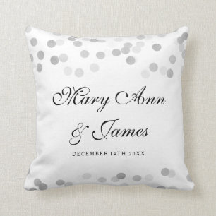 Elegant Wedding Favour Silver Foil Glitter Lights Cushion