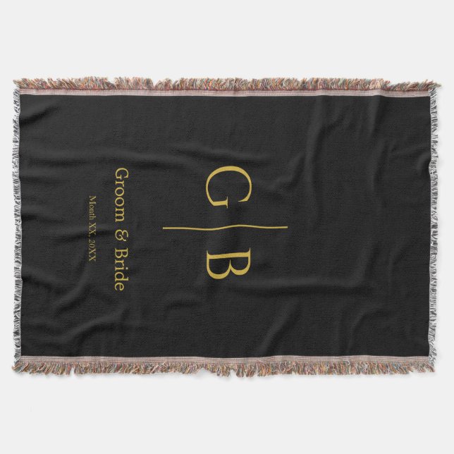 Elegant Wedding Favour Stylish Cosy Throw Blanket (Front)