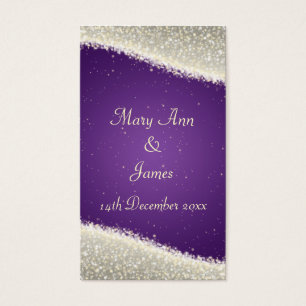 Elegant Wedding Favour Tag Dazzling Sparkles Purpl