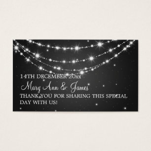 Elegant Wedding Favour Tag Sparkling Chain Black