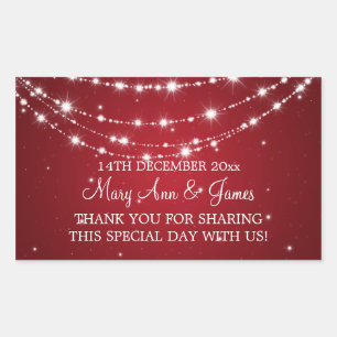 Elegant Wedding Favour Tag Sparkling Chain Red