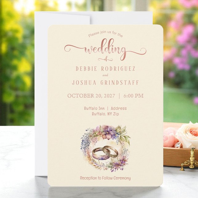 Elegant Wedding Featuring Floral Accents Invitation (Creator Uploaded)