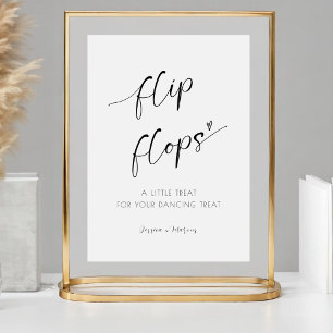 Elegant Wedding Flip Flop Dancing Feet  Pedestal Sign