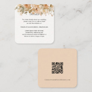 Elegant Wedding Floral Muted Green and Peach Enclosure Card