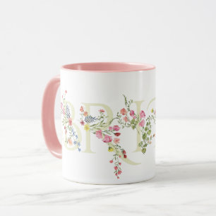 elegant wedding floral spring BRIDE Bridal Shower Mug