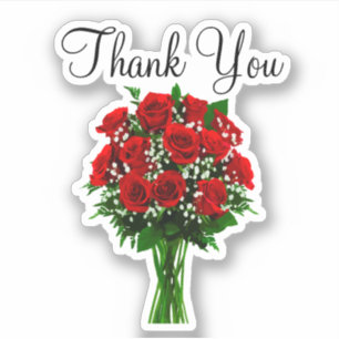 Elegant Wedding Floral Thank You Stickers