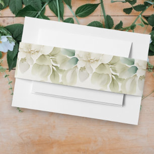 Elegant Wedding Foliage Muted Green Invitation Belly Band