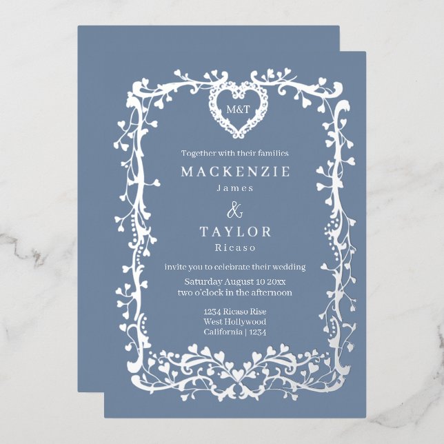 Elegant Wedding French Frame Heart  (Front/Back)