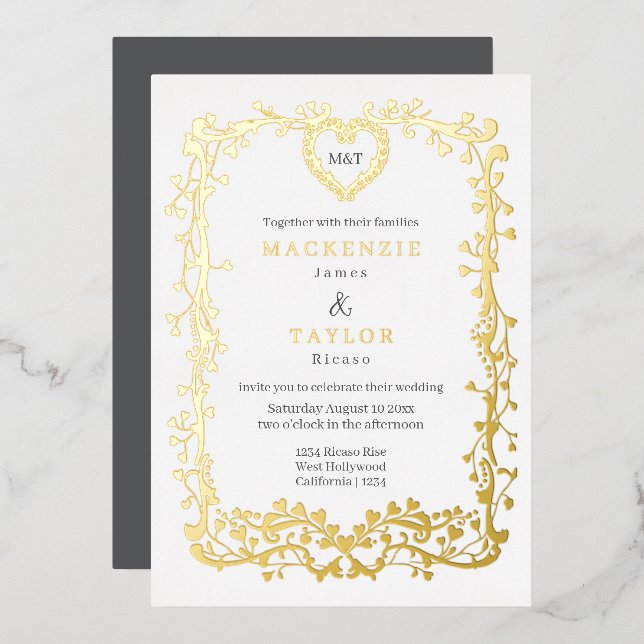 Elegant Wedding French Frame Heart  (Front/Back)