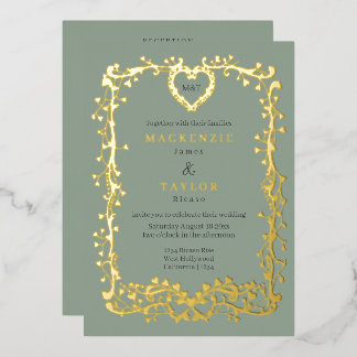 Elegant Wedding French Frame Heart QR Code