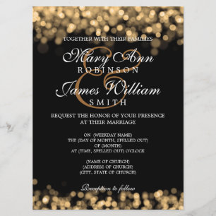 Elegant Wedding Gold Lights Invitation