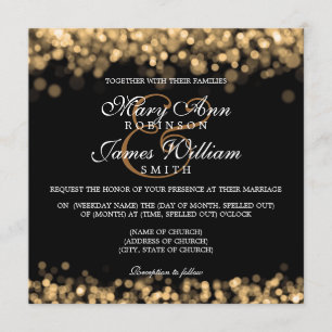 Elegant Wedding Gold Lights Invitation