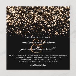 Elegant Wedding Gold Midnight Glam Invitation