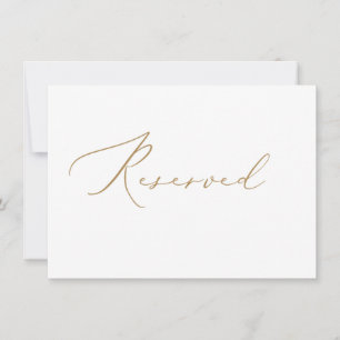 Elegant Wedding Gold Reserved Card