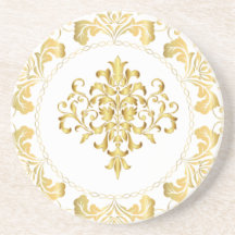 Elegant Wedding Goldish Table Party Coaster