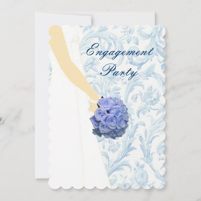 Elegant Wedding Gown Engagement Party Invitation (Front)