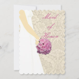 Elegant Wedding Gown Maid Of Honour Card