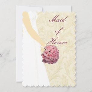 Elegant Wedding Gown Maid Of Honour Card